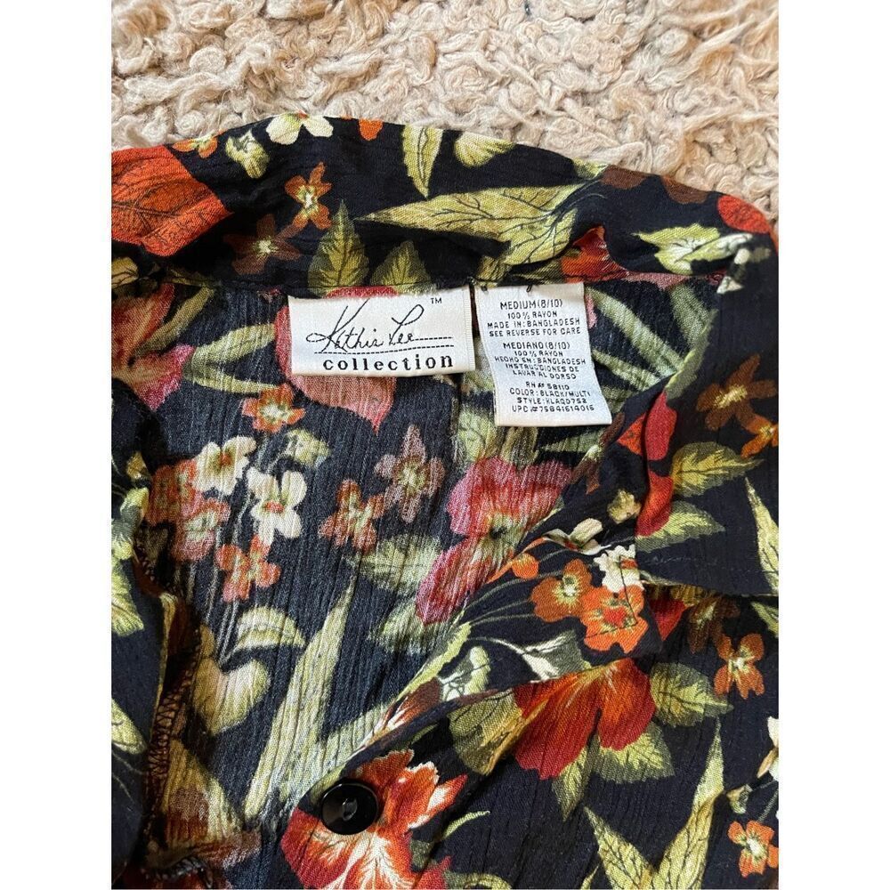 Vintage Kathie Lee floral crepe like jumpsuit size xs - Picture 6 of 6